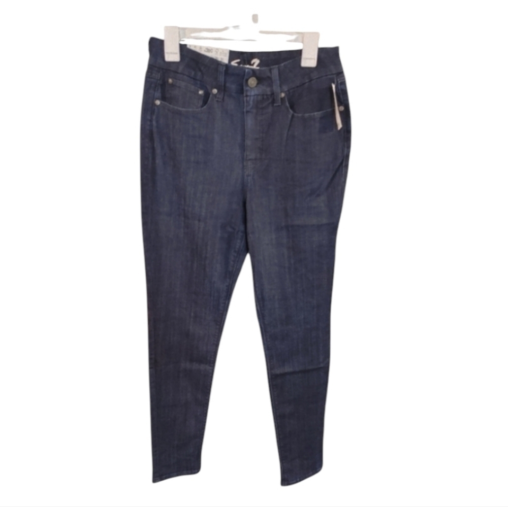 Seven7 Dark Blue Strechty Skinny Pants with Tummy Control, Size 10